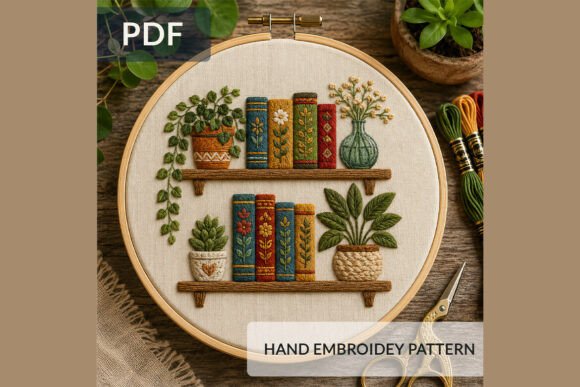 Cozy Bookshelf Embroidery Pattern Review