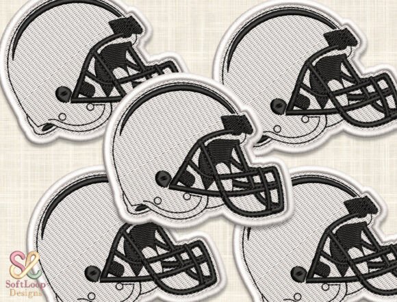 Football Helmet Patch Embroidery Design