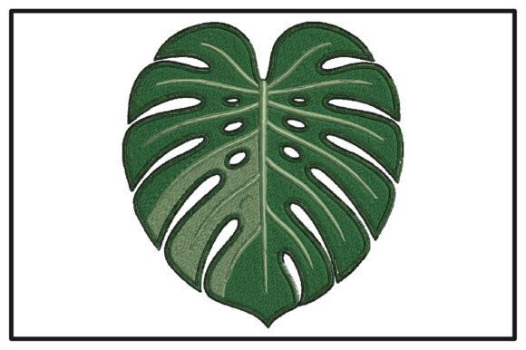Monstera Leaf Embroidery Design
