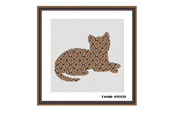 Sneaky Style: Snake Print Cat Cross Stitch Pattern